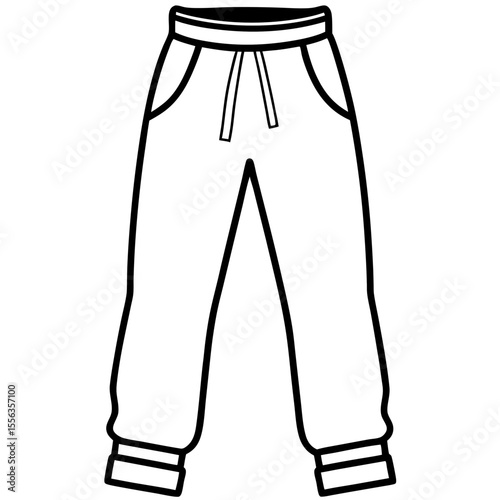 Minimal Joggers Pants Vector Illustration