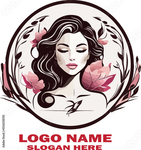 Beauty treatment logo vector white background .
