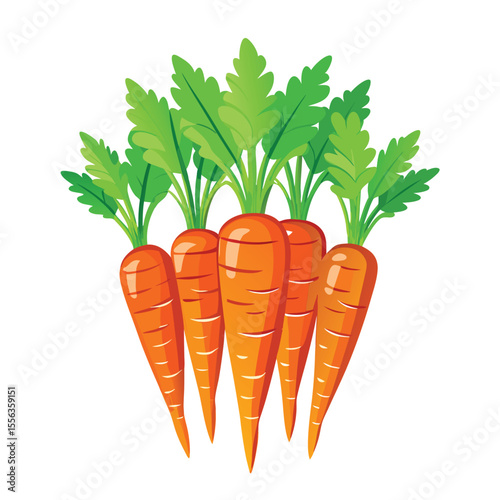 Carrot vegetable icon set. carrots and carrot vector art illustration isolated on white background.