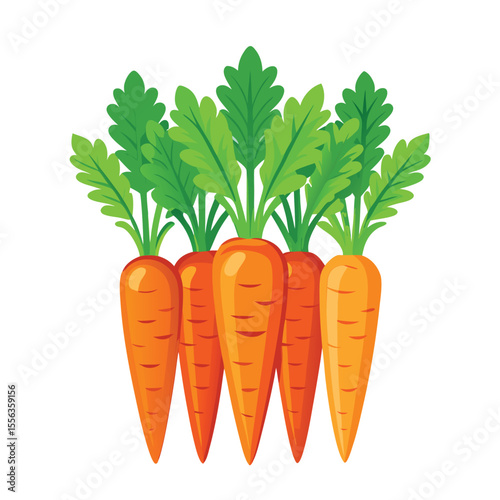 Carrot vegetable icon set. carrots and carrot vector art illustration isolated on white background.