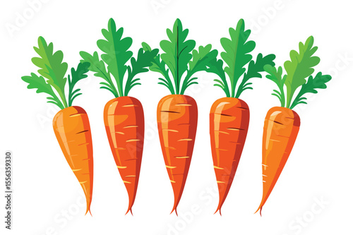 Carrot vegetable icon set. carrots and carrot vector art illustration isolated on white background.