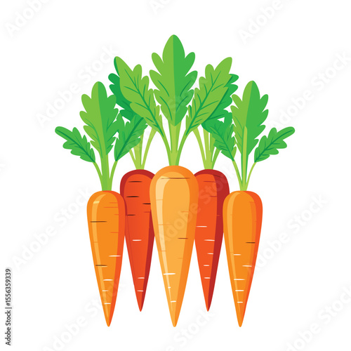 Carrot vegetable icon set. carrots and carrot vector art illustration isolated on white background.