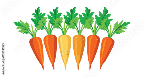 Carrot vegetable icon set. carrots and carrot vector art illustration isolated on white background.