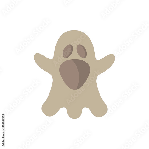 Spooky Halloween Ghost Vector Illustration: Ethereal Phantom Clipart Design