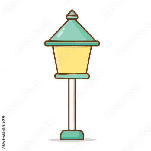 A simple illustration of a charming, vintage streetlight