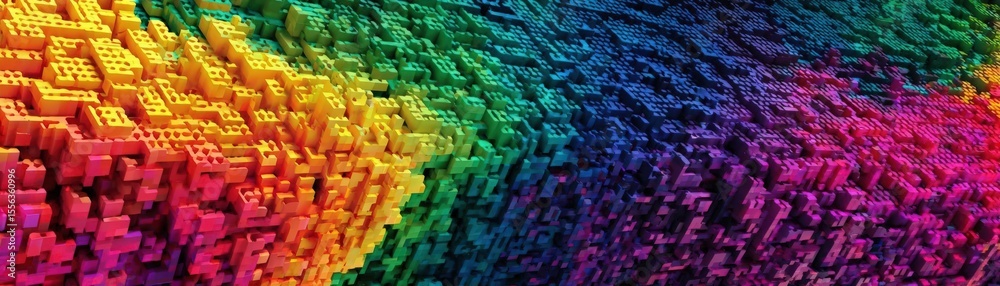 Obraz premium A vibrant Pixel Love rendered in digital art