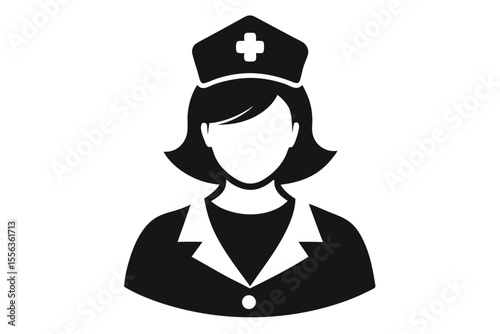 the nurse sihouette black vector