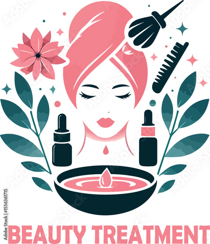 Beauty treatment logo vector white background 