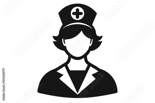 the nurse sihouette black vector