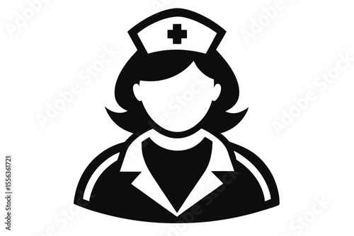 the nurse sihouette black vector