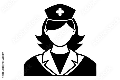 the nurse sihouette black vector