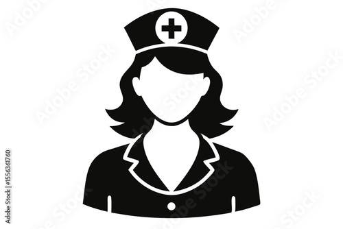 the nurse sihouette black vector