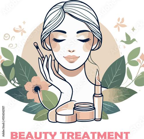 Beauty treatment logo vector white background .