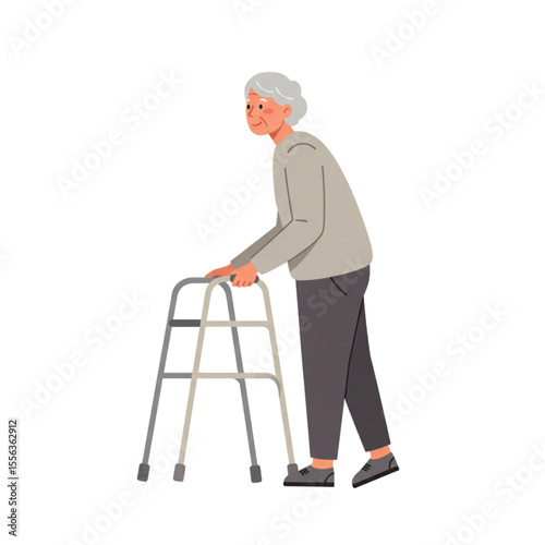 Elderly with Walking Frame