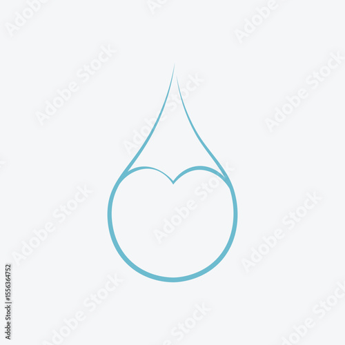 Elegant Waterdrop Heart Logo