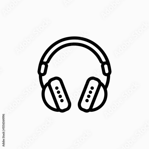 Headphones icon vector illustration, Modern headset sign symbol