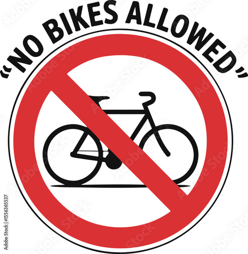 Vector no bicycle sign