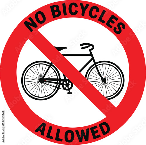 Vector no bicycle sign