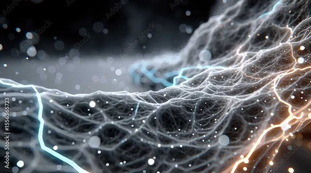 Fond d’Écran Futuriste d’IA avec Réseaux Neuronaux Lumineux et Design Cybernétique