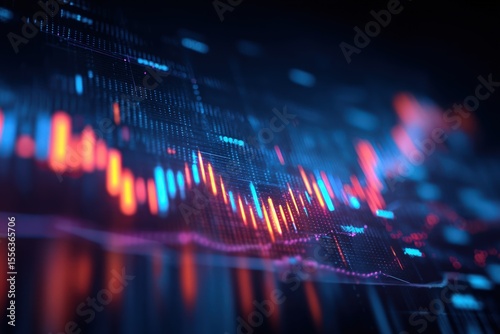 Stock market data analysis graph chart background for financial investment report