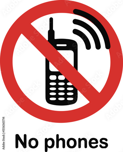 Vector no cellphone sign