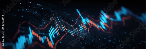 Stock market chart analysis background for business and finance investment data