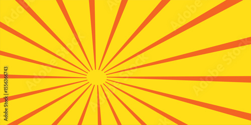 orange sun rays background vector design