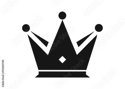 Simple black crown icon royal king queen majesty