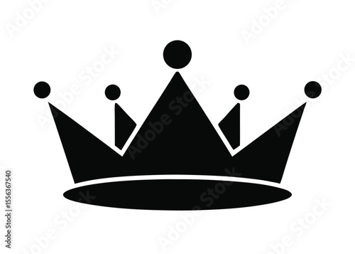 Simple black crown icon royal majesty king queen