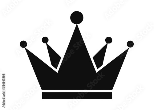 Simple black crown icon royal king queen majesty