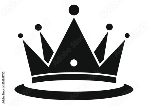 Simple black crown icon royal majesty king queen