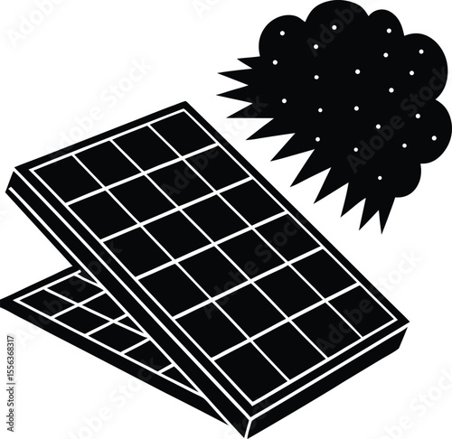 carbon offset with solar panel crushing co2 cloud