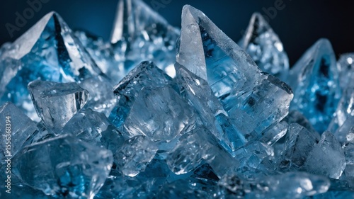 Crystalline Formations Reflecting Light in a Stunning Display of Color and Texture in a Darkened Setting With Blue Hues