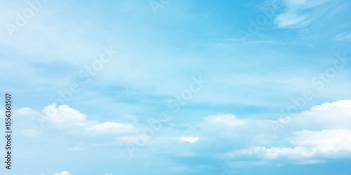 White clouds indicate blue sky, pure, fresh mind, changeable weather, sunny light, daylight, natural, dramatic sky light rays on the clouds, landscape for background