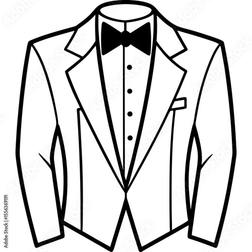 Classic Tuxedo Jacket Vector Illustration