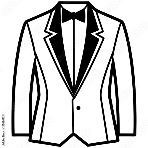 Classic Tuxedo Jacket Vector Illustration