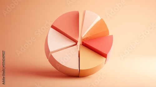 Pie chart diagram representation of business data and financial statistics info