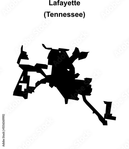 Lafayette (Tennessee) blank outline map