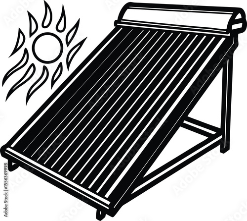 solar water heater with rooftop thermal tubes