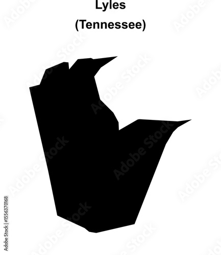 Lyles (Tennessee) blank outline map