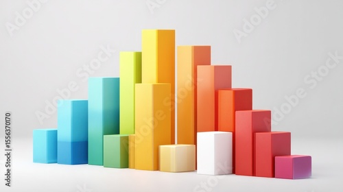 Colorful bar graph illustration for business data visualization and analysis