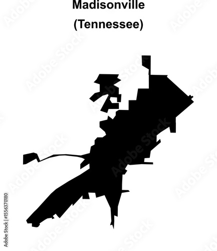 Madisonville (Tennessee) blank outline map
