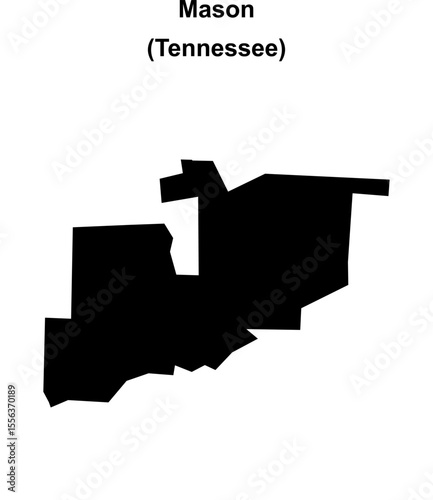 Mason (Tennessee) blank outline map