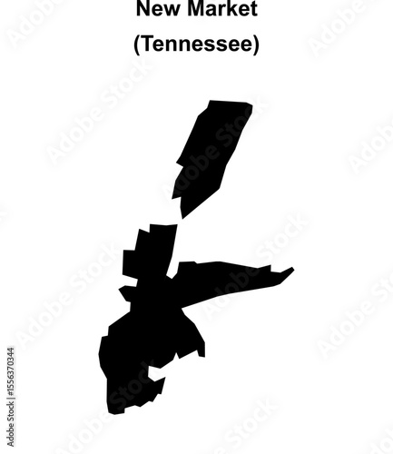 New Market (Tennessee) blank outline map