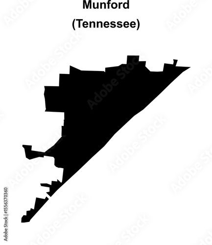 Munford (Tennessee) blank outline map