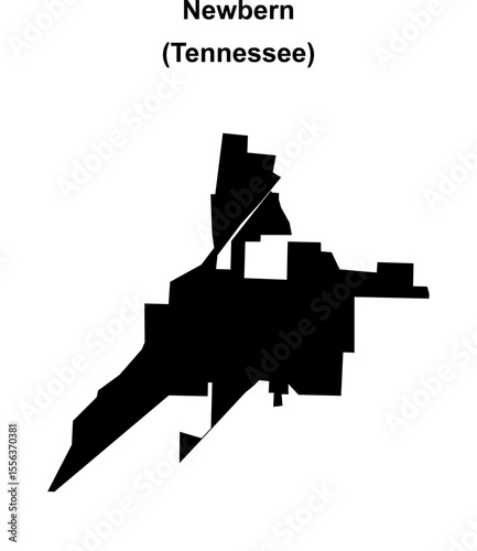 Newbern (Tennessee) blank outline map