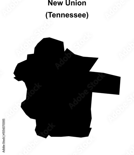 New Union (Tennessee) blank outline map
