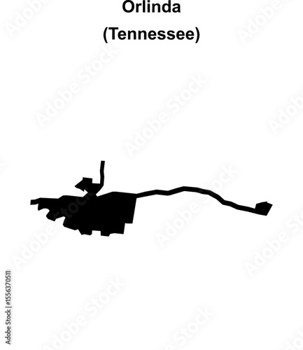 Orlinda (Tennessee) blank outline map