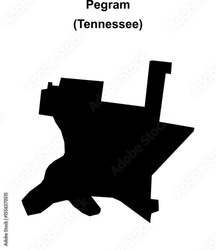 Pegram (Tennessee) blank outline map