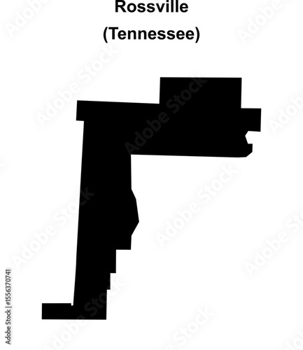 Rossville (Tennessee) blank outline map